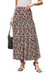 Reversible Leopard Floral Ruffle Hem Southern Maxi Skirt